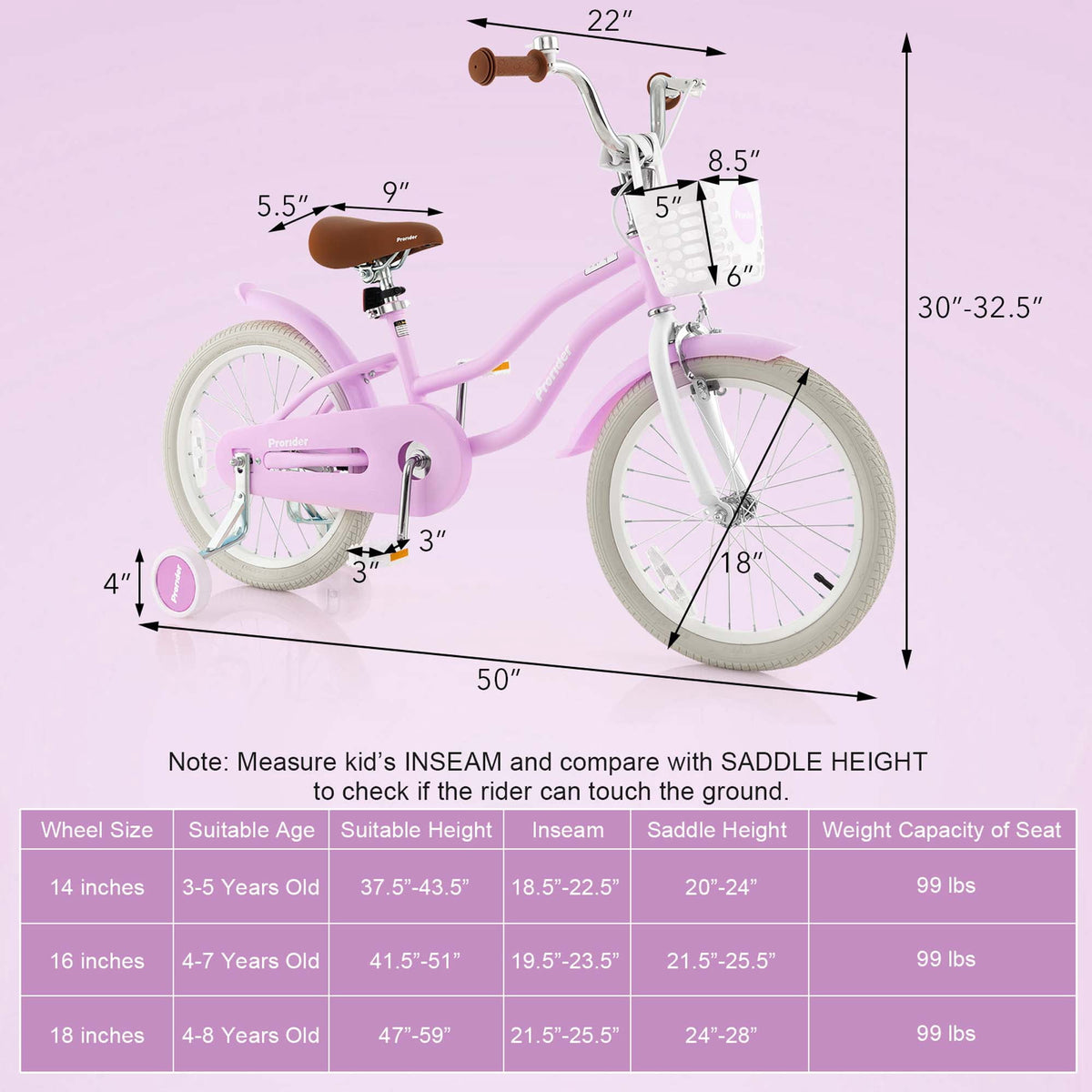 Costway 18'' Kids Bike Toddler Bicycle with Training Wheel Kickstand for 4-8 Years Old Pink