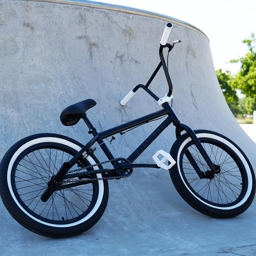 Elite BMX Bicycle 20” Freestyle Bike - Stealth Black Ideal for Ages 7 to 18 Years