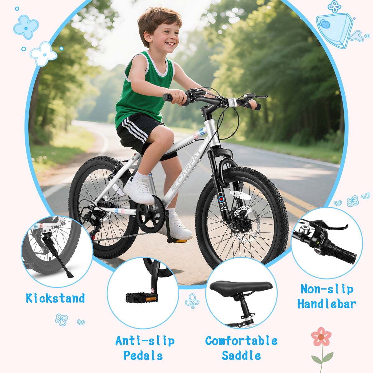 Ecarpat Kids' Bicycles 20 inch Kids Mountain Bike for Ages 8-12