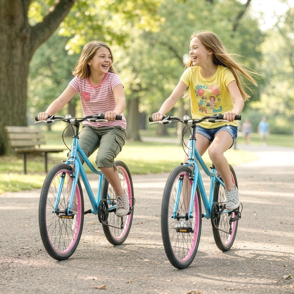 Hykolity 20-in Kid Mountain Bike 7 Speed Bicycles for Kids Bikes MTB Children Ages 8-13 Tween Fits Riders 48-60 Adjustable Seat Dual Brake Outdoor Cycling, Pink