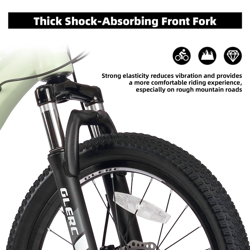 Glerc Skyline 24 Inch Kids Mountain Bike for Boys Girls 10 11 12 13 14 Years Old, 21-Speed Kid Bicycle with Front Suspension & Dual Disc Brakes & Rugged Frame, Black