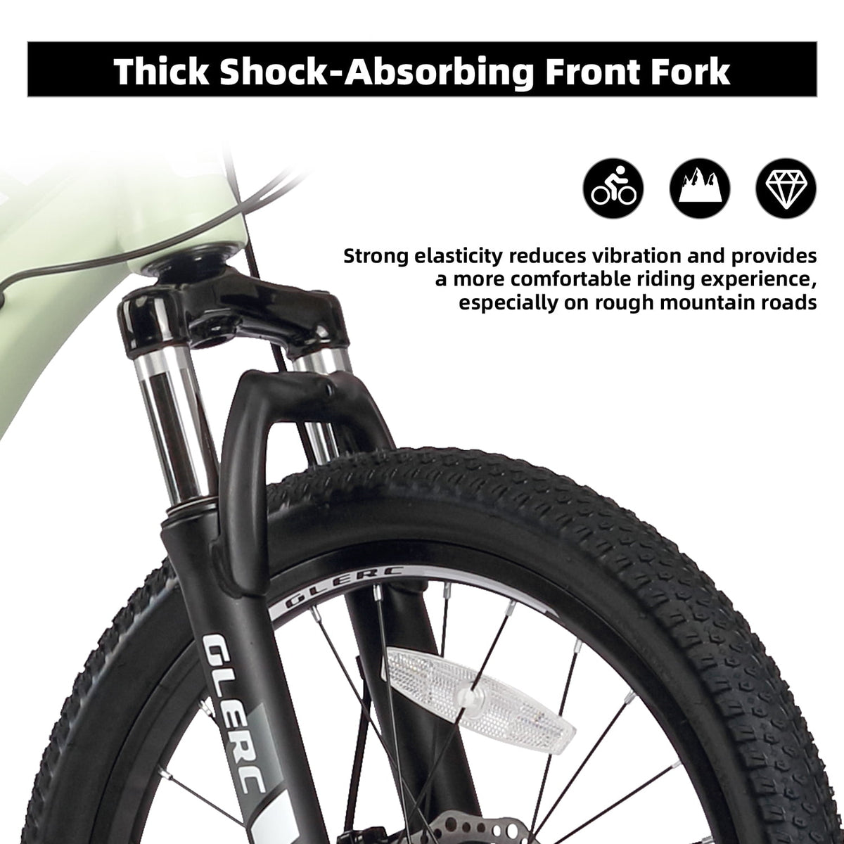 Glerc Skyline 24 Inch Kids Mountain Bike for Boys Girls 10 11 12 13 14 Years Old, 21-Speed Kid Bicycle with Front Suspension & Dual Disc Brakes & Rugged Frame, Black