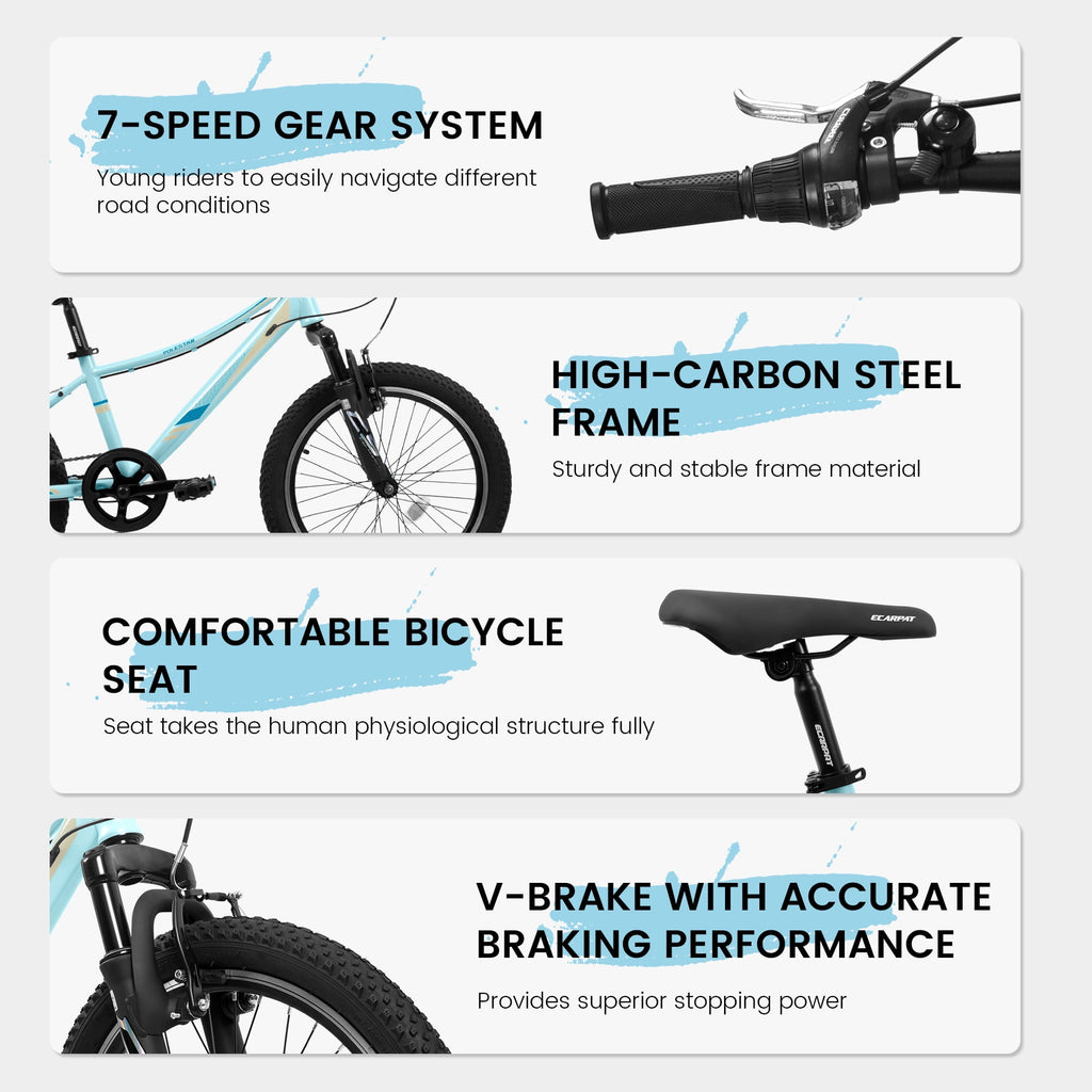 Ambifirner 20" City Bike with Adjustable Saddle & Kickstand Steel Frame
