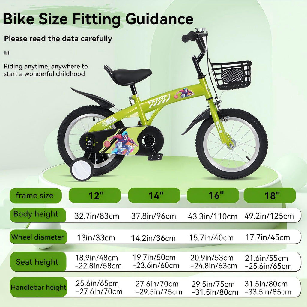 Aukfa 18-Inch Kids Bike for Boys & Girls Ages 5-10,Balance Bikewith Training Wheels, Coaster Brake & Front V-Brake,Pink