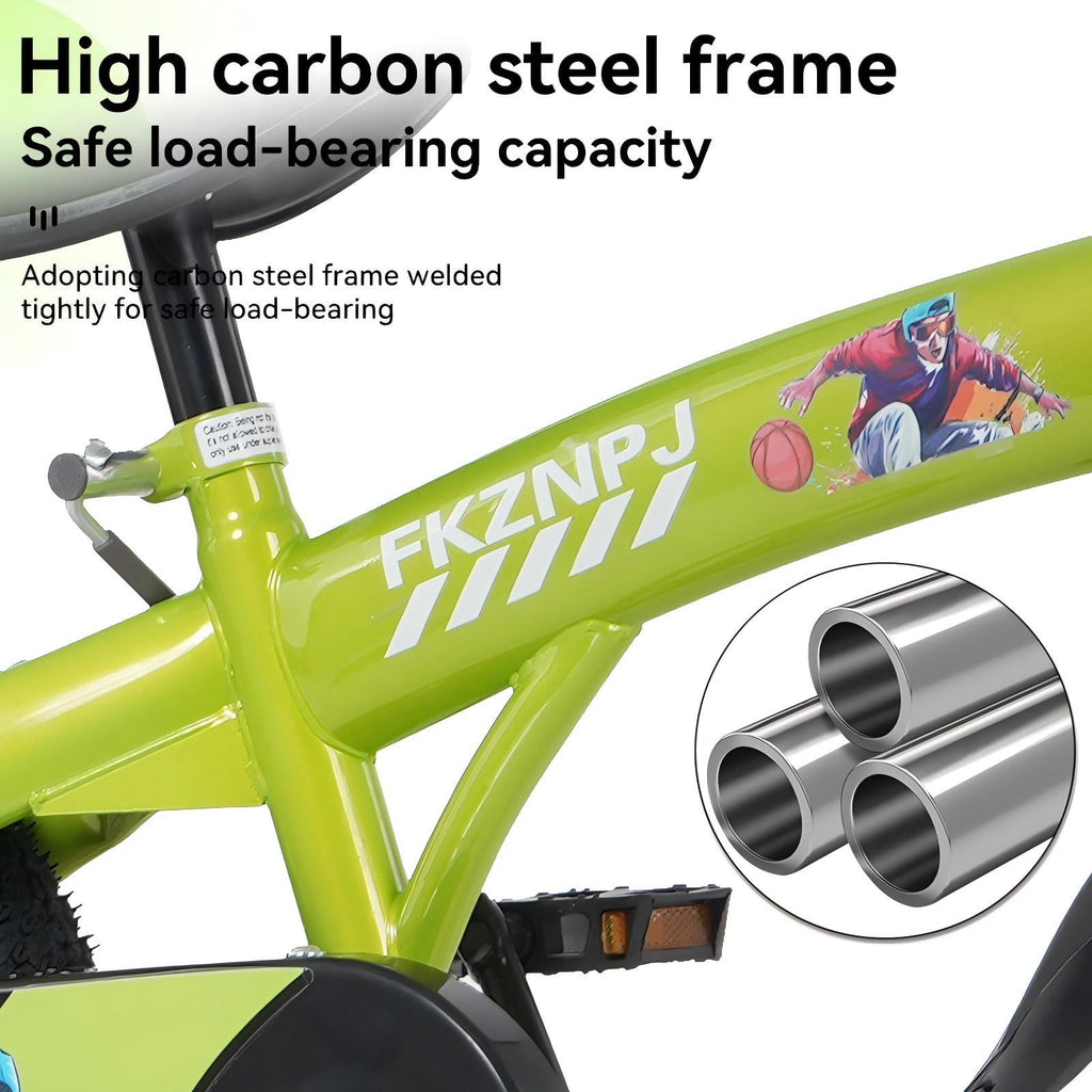 Aukfa 18-Inch Kids Bike for Boys & Girls Ages 5-10,Balance Bikewith Training Wheels, Coaster Brake & Front V-Brake,Pink