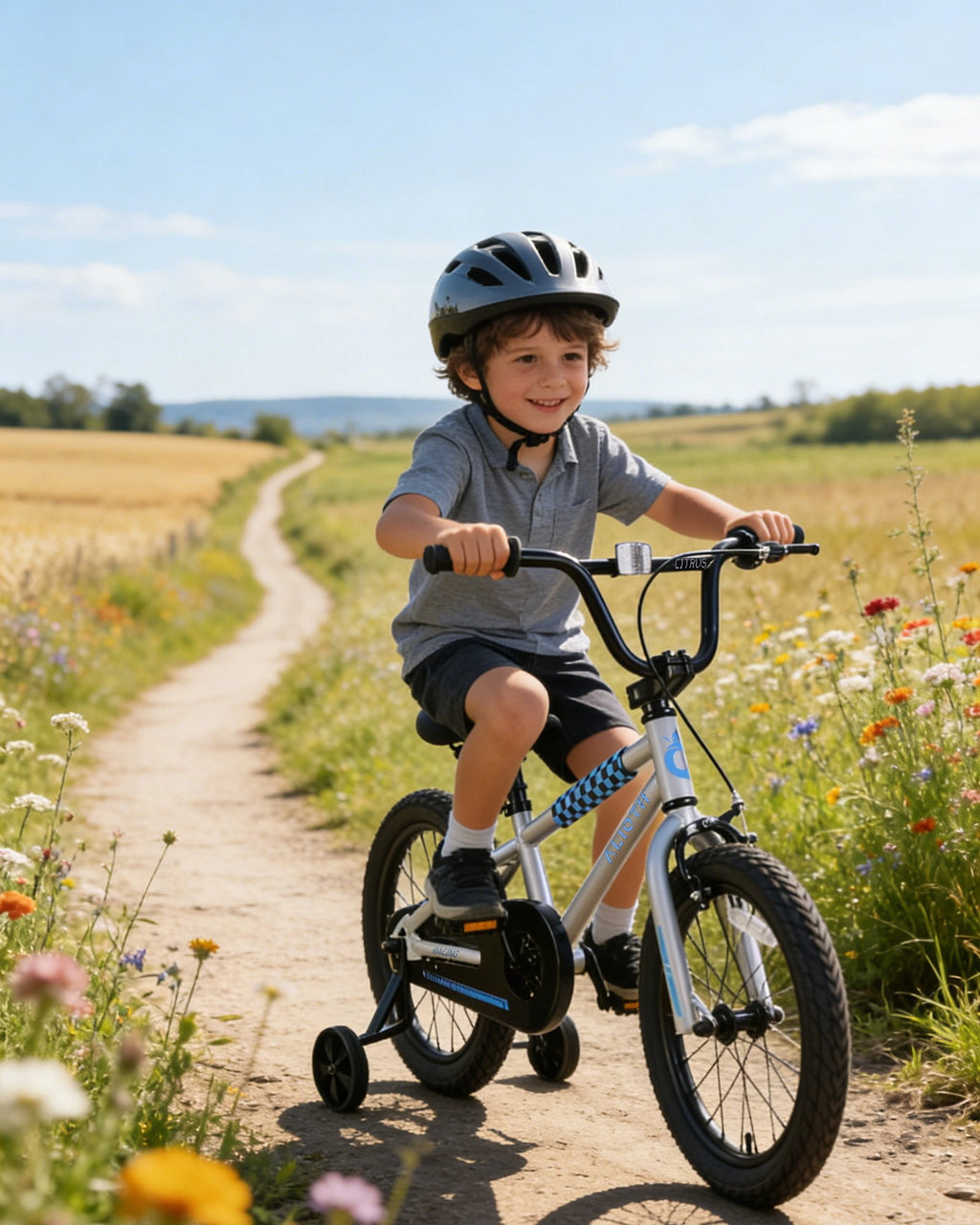 Vollsch BMX Style Kids Bike for 2-8 Years Old Boys Girls 16 Inches Toddlers Bicycle with Coaster Brake Training Wheels, Black