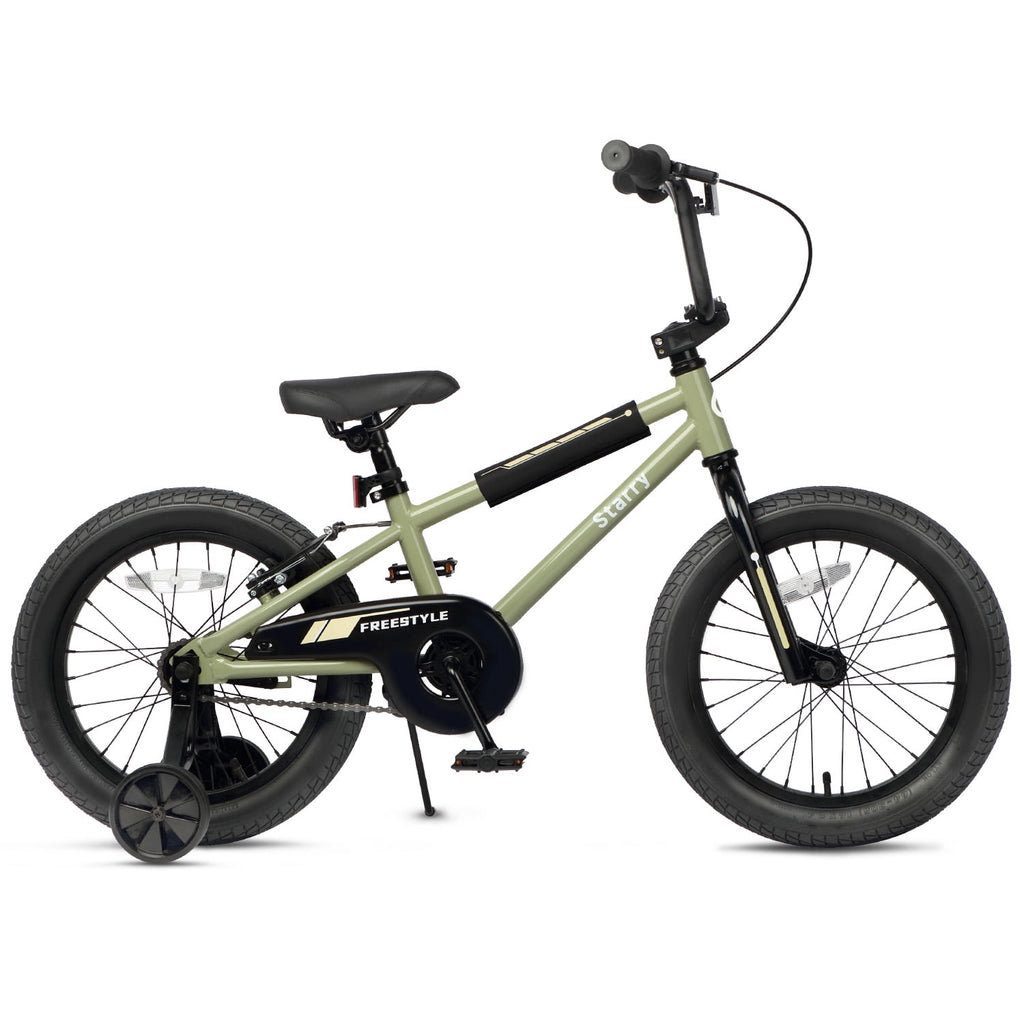 Glerc 14 Inch Little Kids Bike BMX Style Bicycle with Training Wheels Coaster Brake for 3 4 5 Years Old Boys Girls, Blue