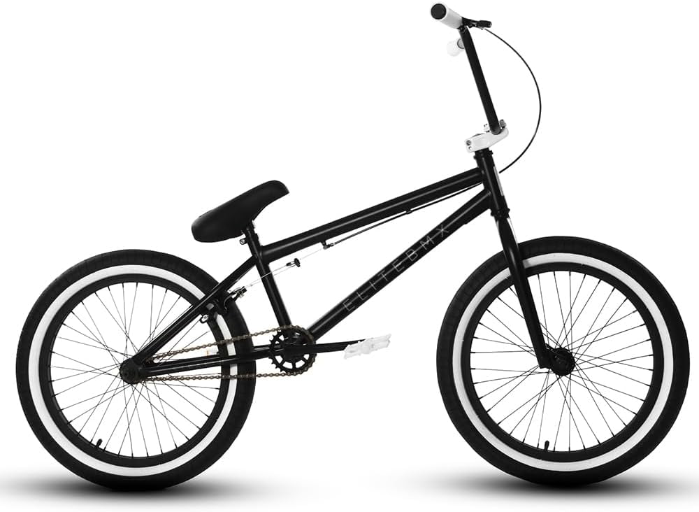 Elite BMX Bicycle 20” Freestyle Bike - Stealth Black Ideal for Ages 7 to 18 Years