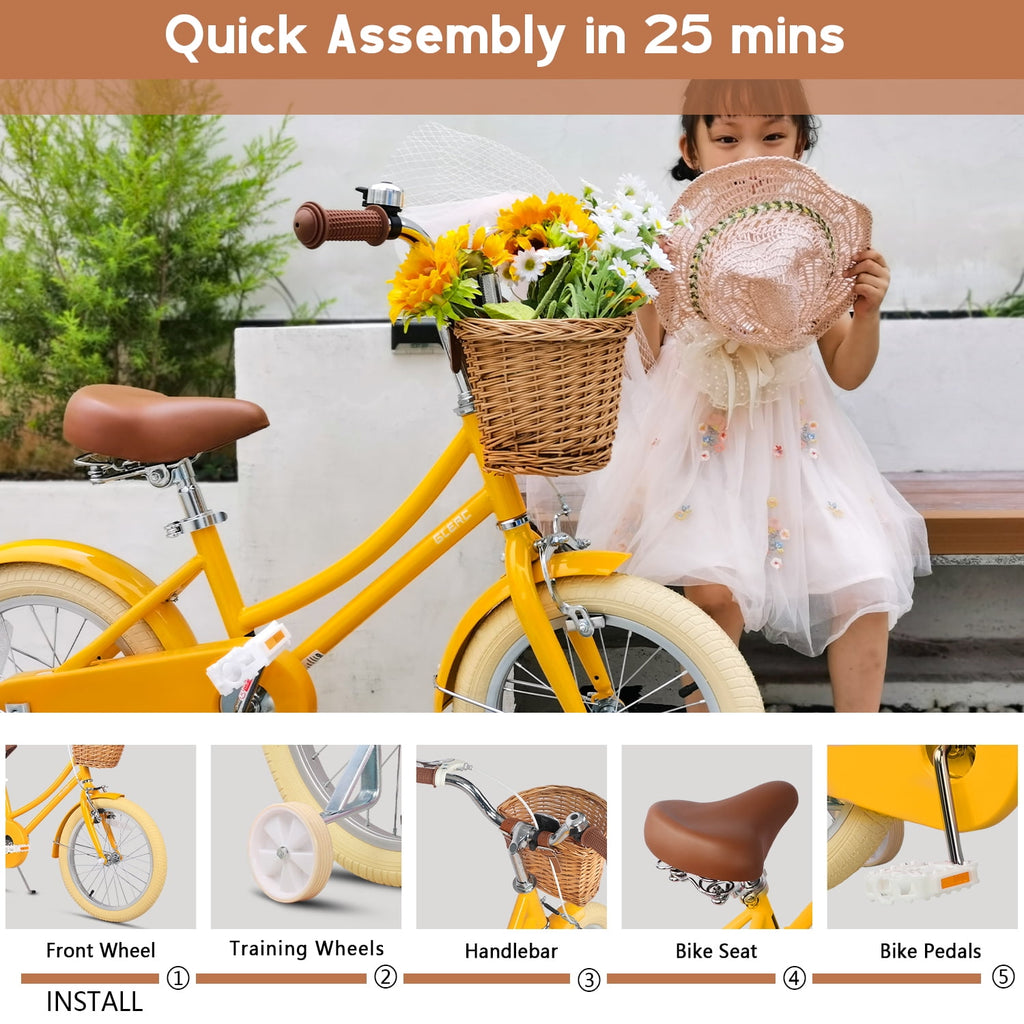 Glerc Little Molly 20 inch Kids Girls Bike for 7-13 Years Old Child,gifts, Mint Green