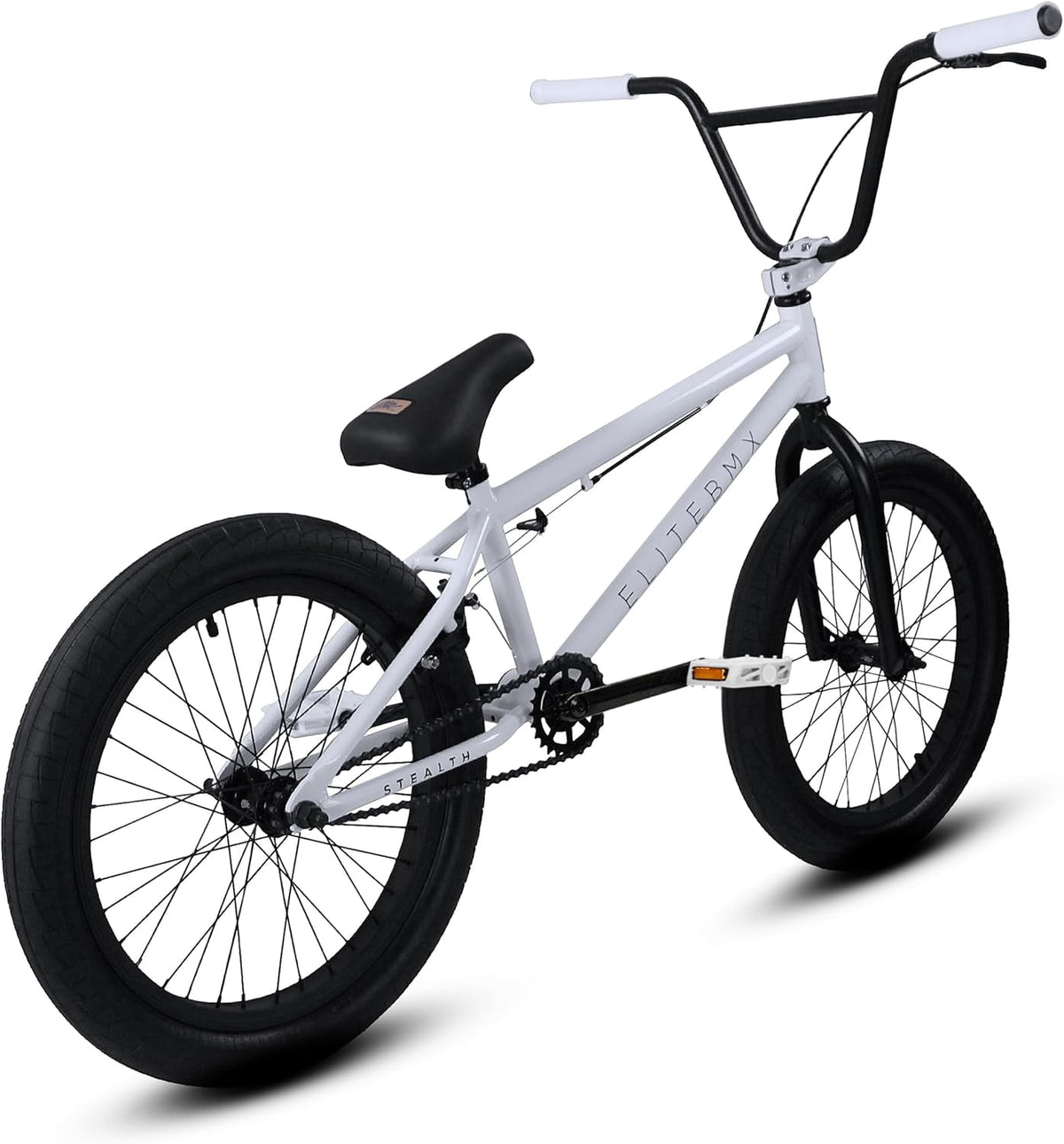 Elite BMX Bicycle 20” Freestyle Bike - Stealth Black Ideal for Ages 7 to 18 Years