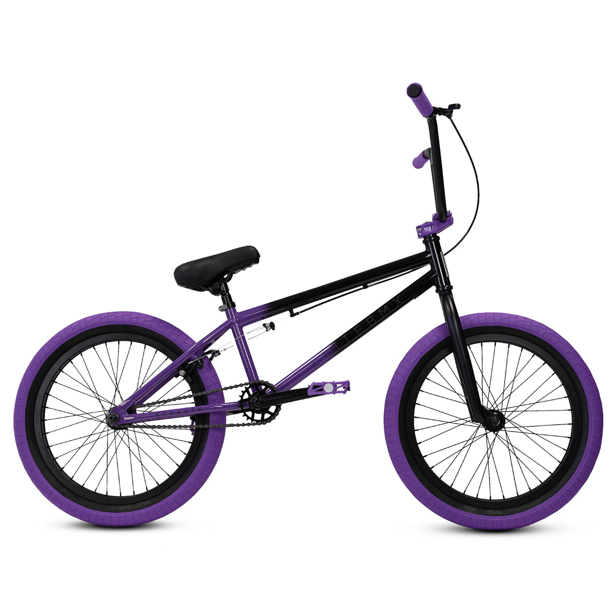 Elite BMX Bicycle 20” Freestyle Bike - Stealth Black Ideal for Ages 7 to 18 Years